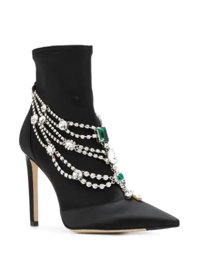 JIMMY CHOO LYJA 100MM ANKLE BOOTS - 黑色