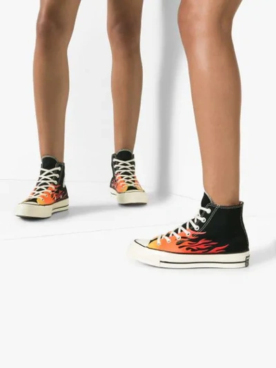 Shop Converse Chuck 70 Flame In Black Red