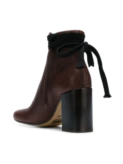 Shop Mm6 Maison Margiela Tabi Ankle Boots In Brown