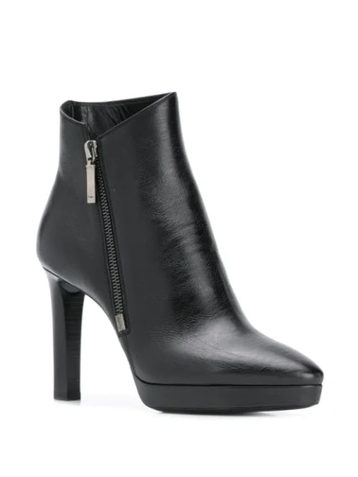 Shop Saint Laurent Hall Zip 90mm Ankle Boots In Black