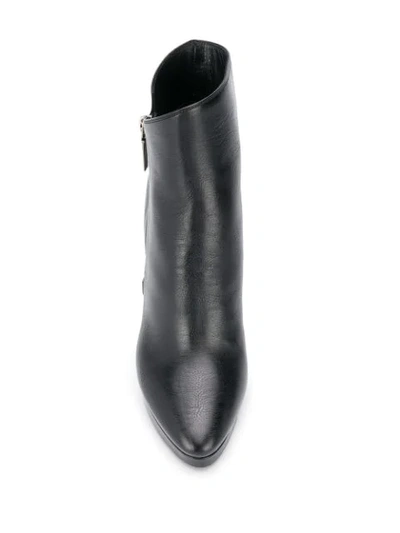 Shop Saint Laurent Hall Zip 90mm Ankle Boots In Black