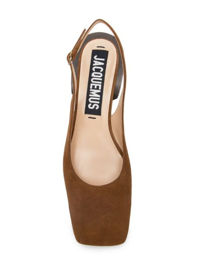 Shop Jacquemus Praia Slingback Sandals In Brown