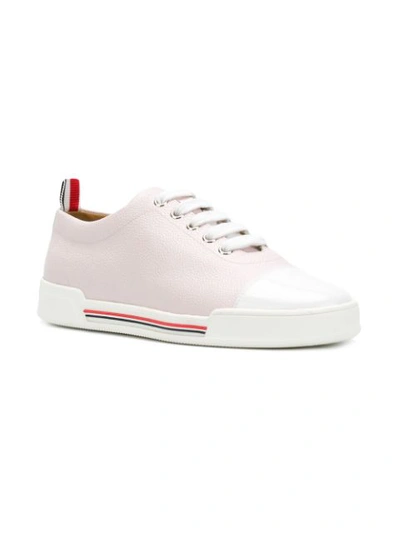 Shop Thom Browne Tricolore Low-top Sneakers - Pink