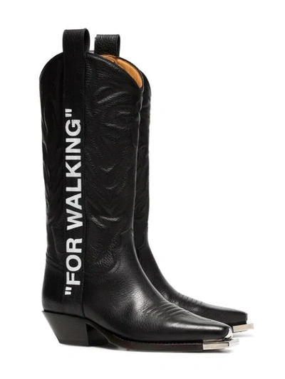 Shop Off-white Black "for Walking" 40 Leather Western Boots