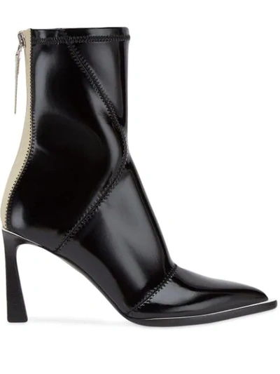 Shop Fendi Fframe Structured Heel Ankle Boots In Black