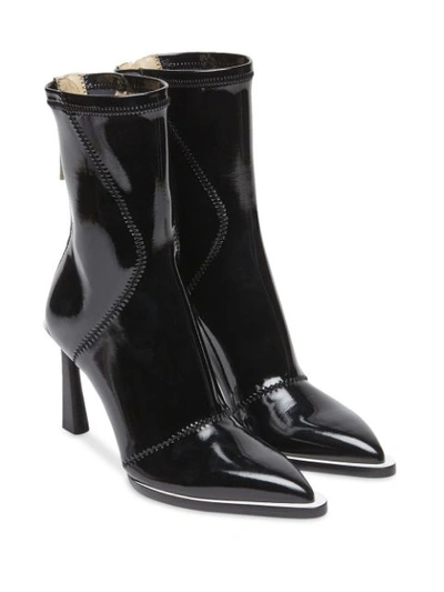 Shop Fendi Fframe Structured Heel Ankle Boots In Black