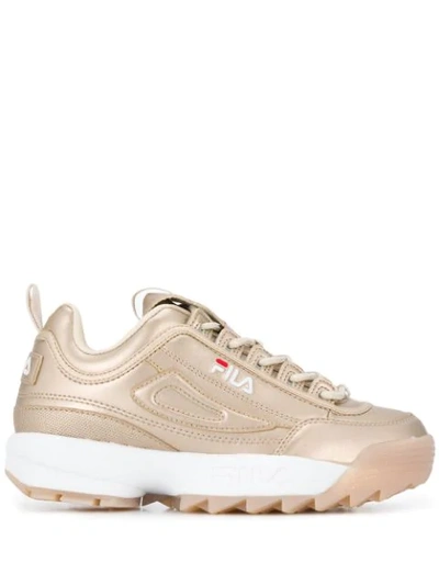 Shop Fila Disruptor Metallic Sneakers In Gold