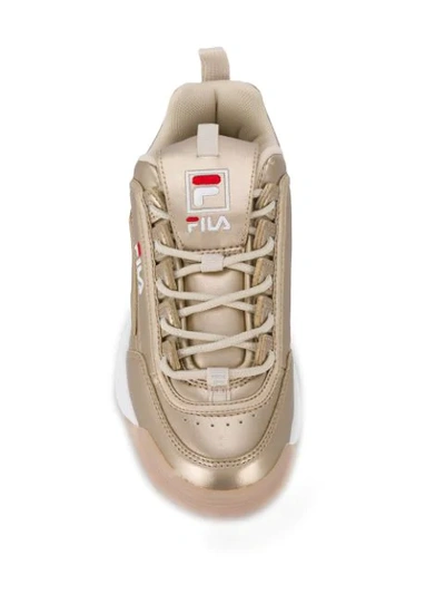 Shop Fila Disruptor Metallic Sneakers In Gold