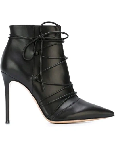 Shop Gianvito Rossi Lace-up Booties In Black