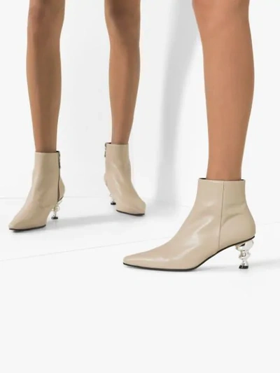 Shop Yuul Yie Martina 70mm Ankle Boots In Neutrals