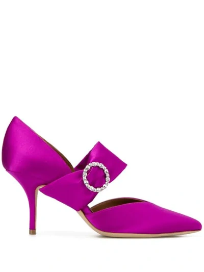 Shop Malone Souliers Maite Crystal-embellished Pumps In Purple