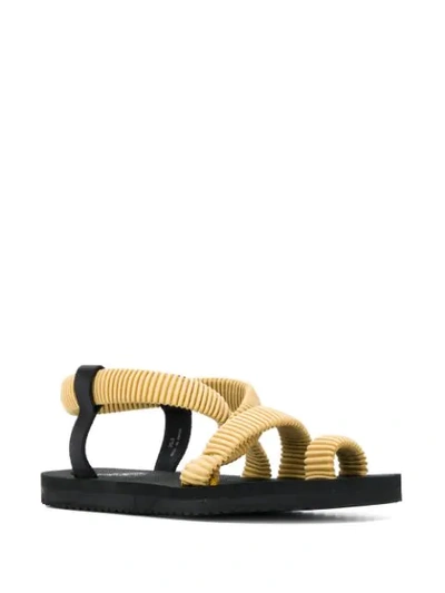 Shop Issey Miyake Flat Slingback Sandals In Yellow