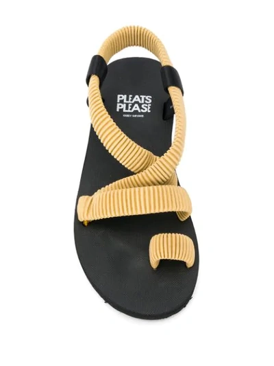 Shop Issey Miyake Flat Slingback Sandals In Yellow
