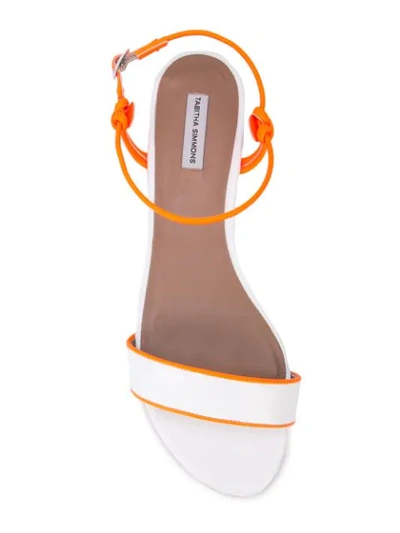 Shop Tabitha Simmons Bungee Flat Sandals In White