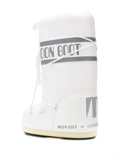 Moon Boot Icon Shell And Faux Leather Snow Boots In White
