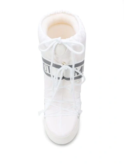 Shop Moon Boot Logo Drawstring Boots In White