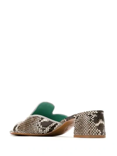 Blue Bird Shoes Python Mules In Multicolour