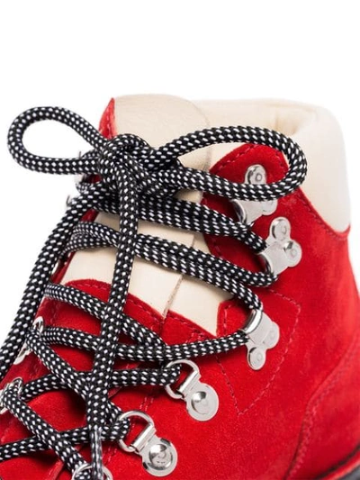 Shop Proenza Schouler Lace-up Hiking Ankle Boots In Red