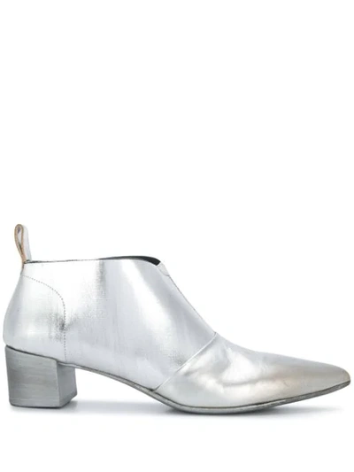 Shop Marsèll Metallic Ankle Boots In Silver