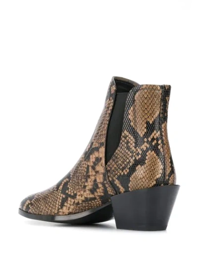 Shop Tod's Snakeskin Printed Ankle Boots In Neutrals