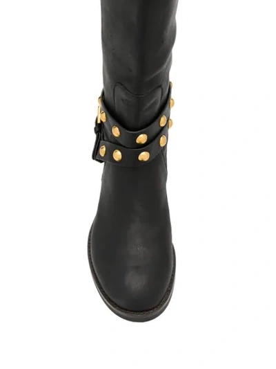 Shop See By Chloé Studded Knee High Boots In Black