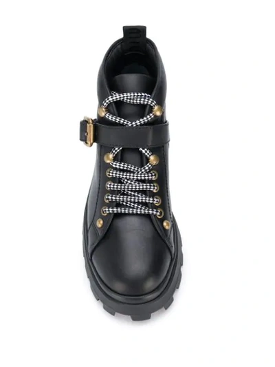 Shop Miu Miu Lace-up Boots In F0002 Black