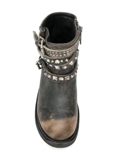 Shop Ash Tatum Destroyer Buckled Boots - Black
