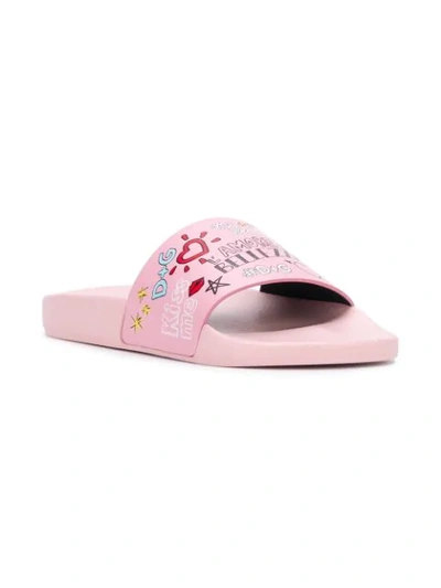Shop Dolce & Gabbana Bellezza Pool Slides In Pink