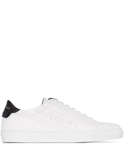 Shop Givenchy Perforated Logo Sneakers In White
