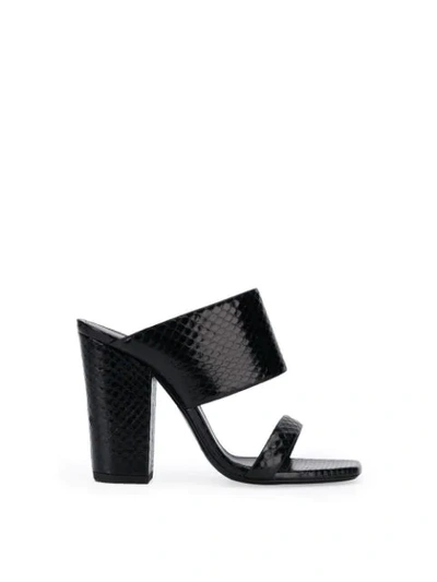 Shop Saint Laurent Oak 100mm Heeled Mules In Black