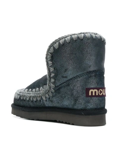 Shop Mou Eskimo Metallic Boots - Blue