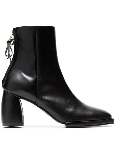 Shop Reike Nen Black 80 Square Toe Leather Ankle Boots