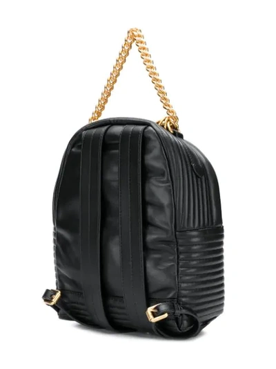 Shop Moschino Quilted Chain-trim Backpack - Black