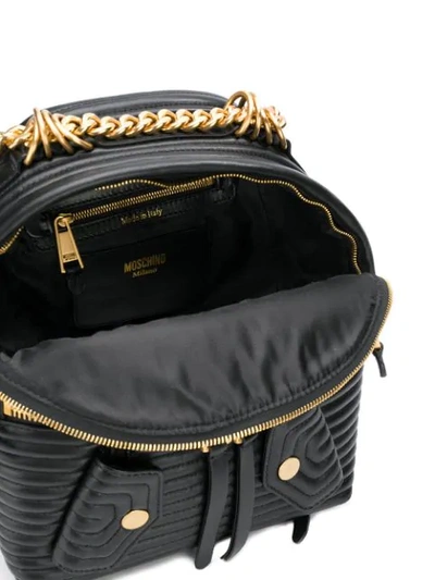 Shop Moschino Quilted Chain-trim Backpack - Black
