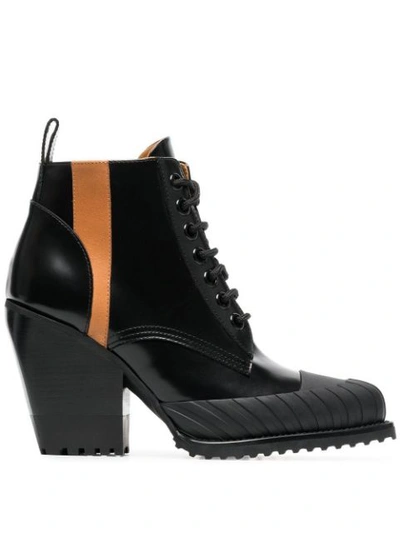 Shop Chloé 90 Rylee Leather Ankle Boots In Black