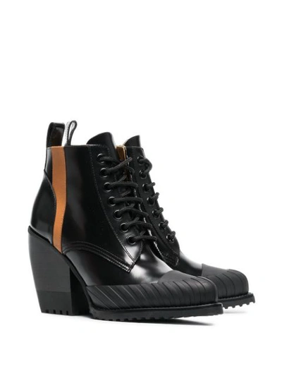 Shop Chloé 90 Rylee Leather Ankle Boots In Black