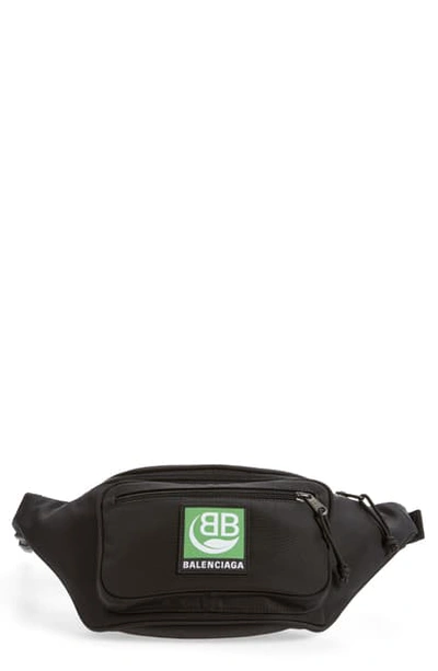 Shop Balenciaga Explorer Canvas Belt Bag In Black