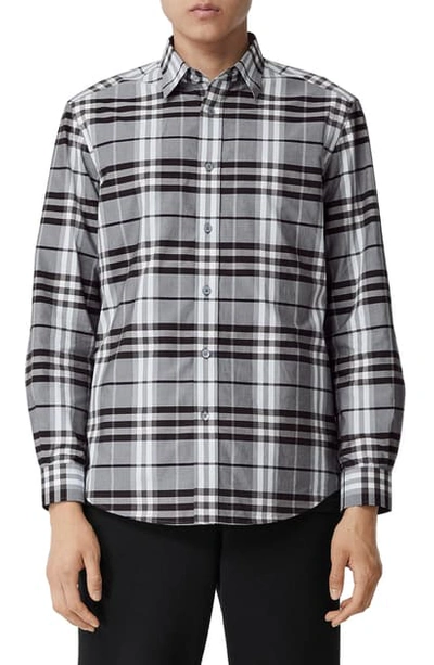 Shop Burberry Caxton Vintage Check Button-up Shirt In Blue