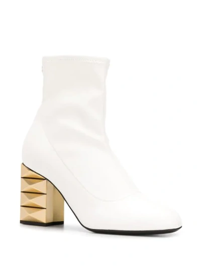 Shop Giuseppe Zanotti Stud Heel Boots In White