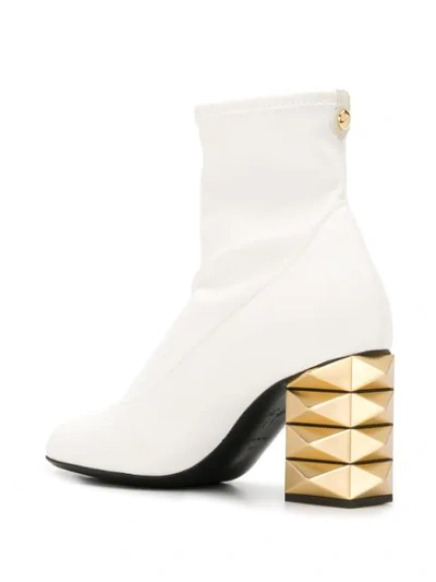 Shop Giuseppe Zanotti Stud Heel Boots In White