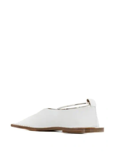 Shop Jil Sander Stud Embellished Slippers In White