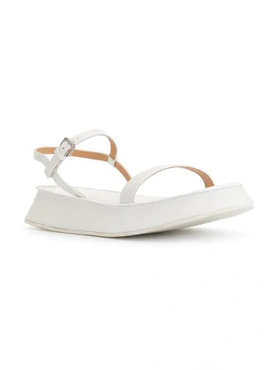 Shop Jil Sander Flatform Sandals In White