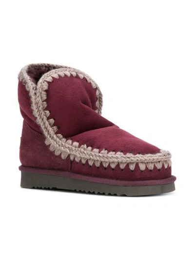 Shop Mou Whipstiched Boots In Red