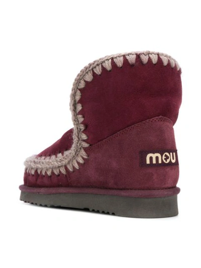 Shop Mou Whipstiched Boots In Red