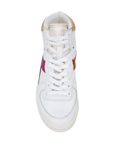 Shop Diadora Mi Basket Sneakers In 20006 White