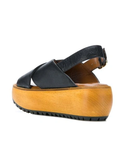 Shop Marni Fussbett Flatform Sandals In Black