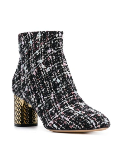 Shop Casadei Tweed Ankle Boots - Black