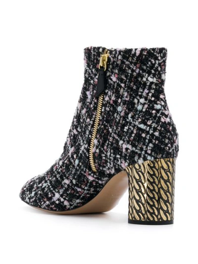Shop Casadei Tweed Ankle Boots - Black