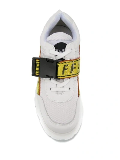 Shop Buffalo Logo Tape Platform Sneakers In White