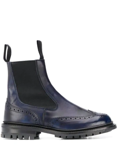 Shop Tricker's Silvia Ankle Boots In Navy Museum